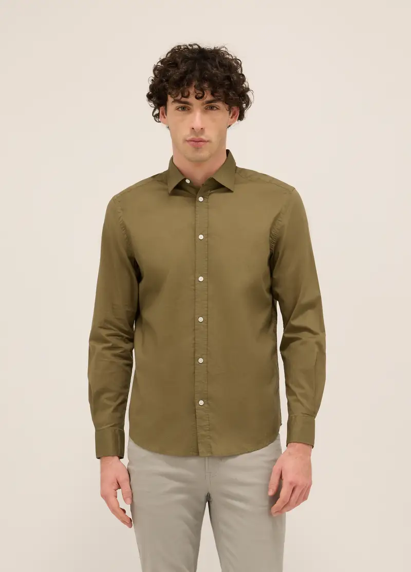 UPIM HB, Camicia Regular Fit In Voile Di Cotone Uomo, Verde militare, Taglia: S