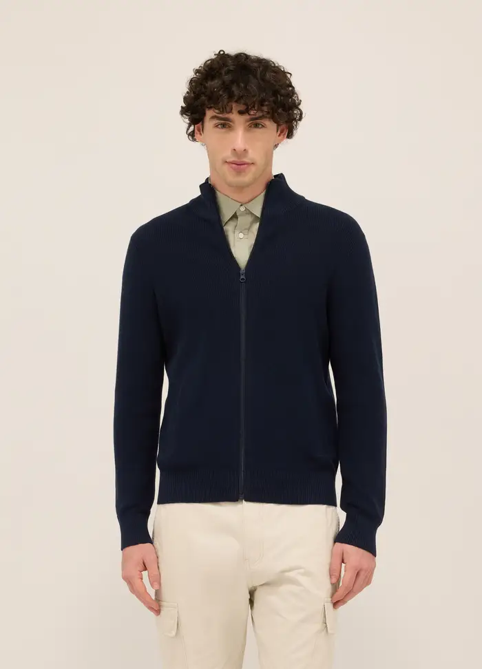 UPIM HB Cardigan Lupetto Con Zip In Puro Cotone Uomo, Blu scuro