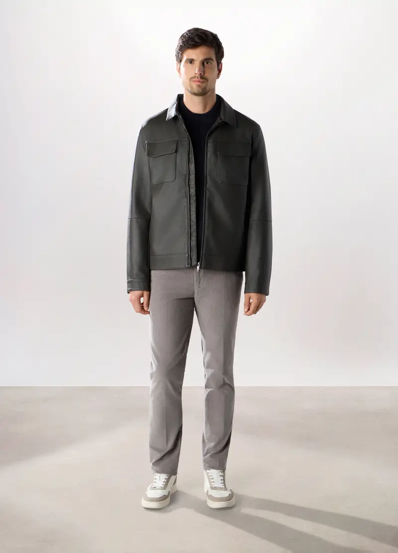 UPIM HB Giacca A Camicia In Ecopelle Uomo, Nero