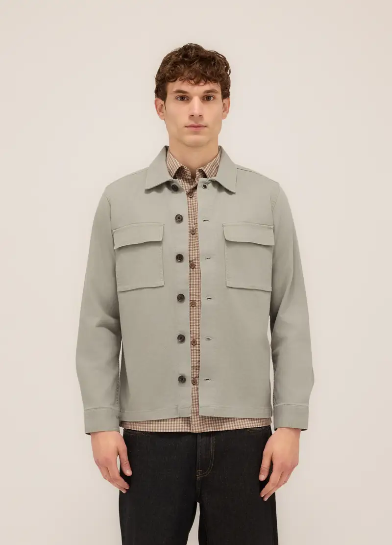 UPIM HB Giacca A Camicia In Twill Di Cotone Uomo, Grigio cemento