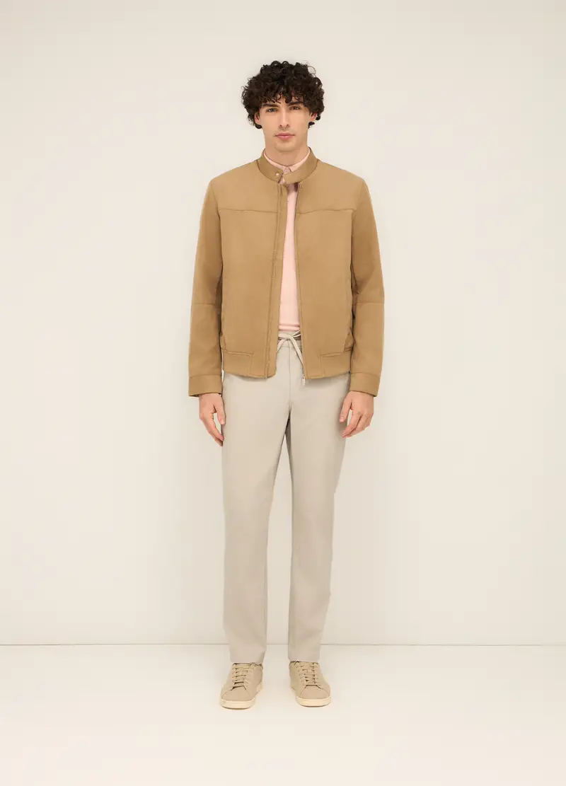 UPIM HB Giacca Corta Scamosciata In Ecopelle Con Zip Uomo, Marrone tabacco chiaro