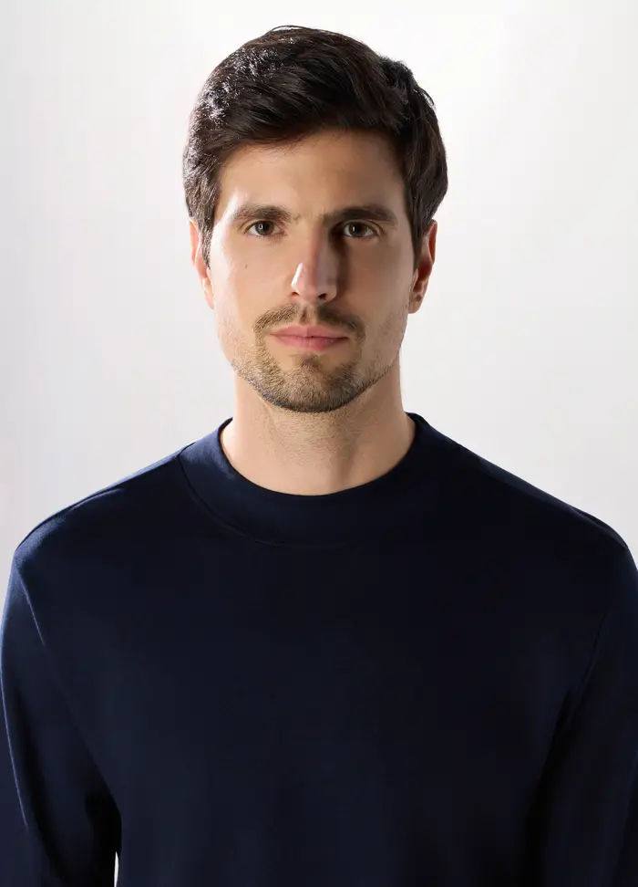 UPIM HB Maglia A Maniche Lunghe In Interlock Di Cotone, Uomo, Blu navy