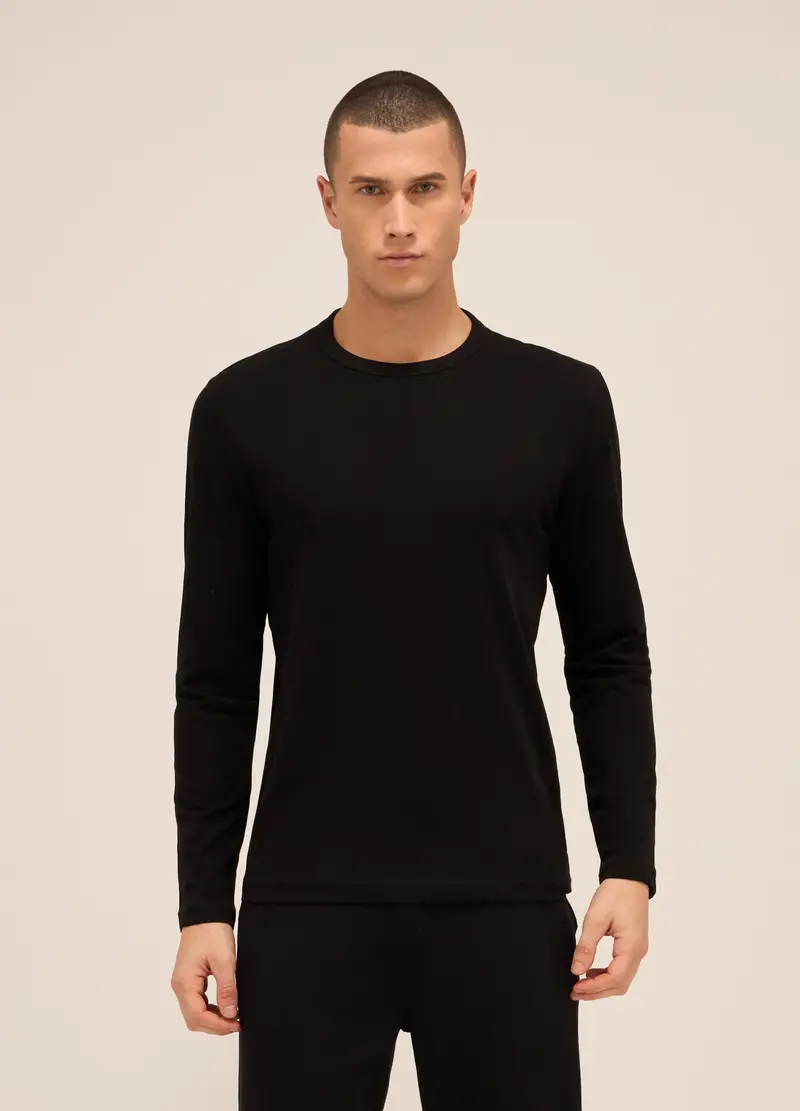 UPIM HB Maglia A Maniche Lunghe In Puro Cotone Uomo, Unisex, Nero