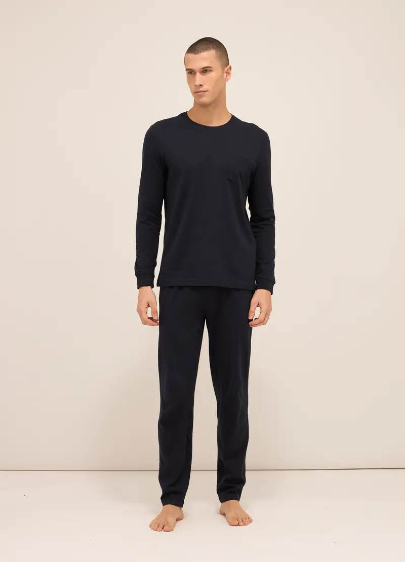 UPIM HB Maglia Del Pigiama In Jersey Di Puro Cotone Uomo, Blu scuro
