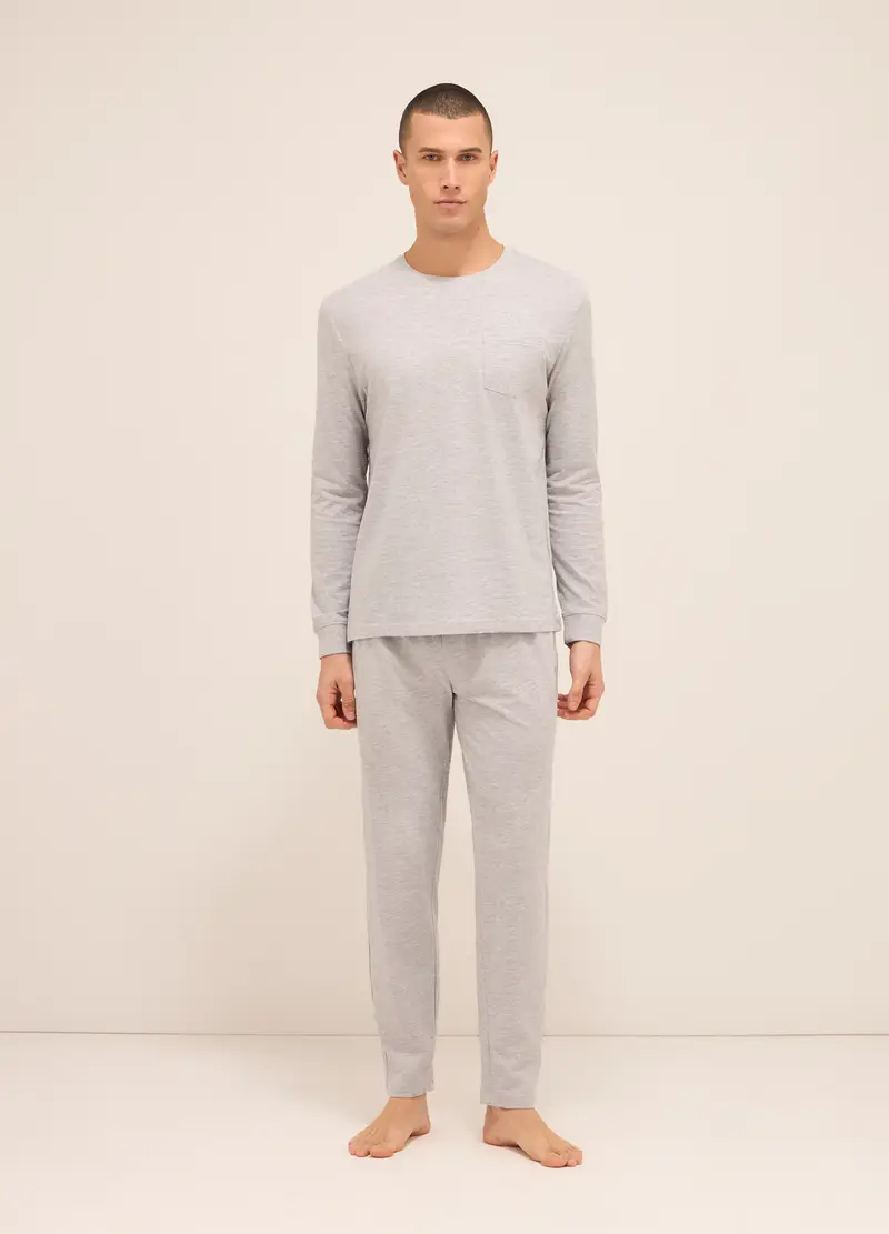 UPIM HB Maglia Del Pigiama In Jersey Di Puro Cotone Uomo, Grigio chiaro melange