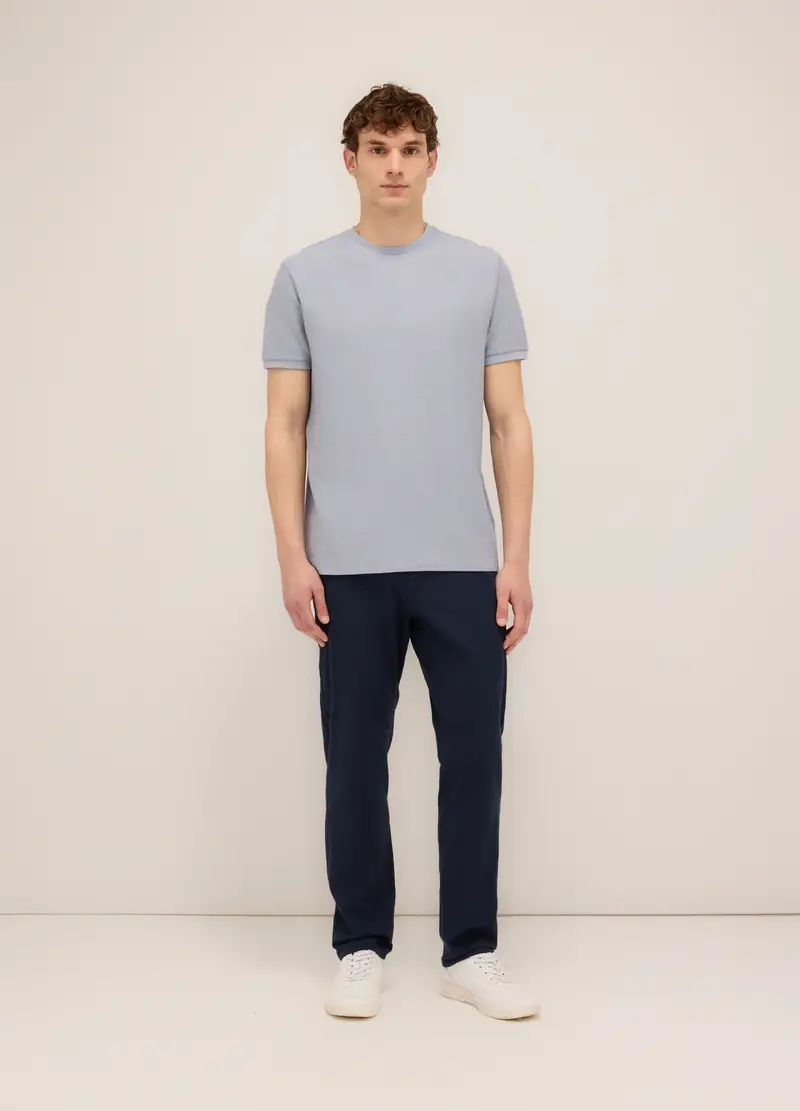 UPIM HB Pantalone Chino In Cotone E Lino Stretch Uomo, Blu scuro