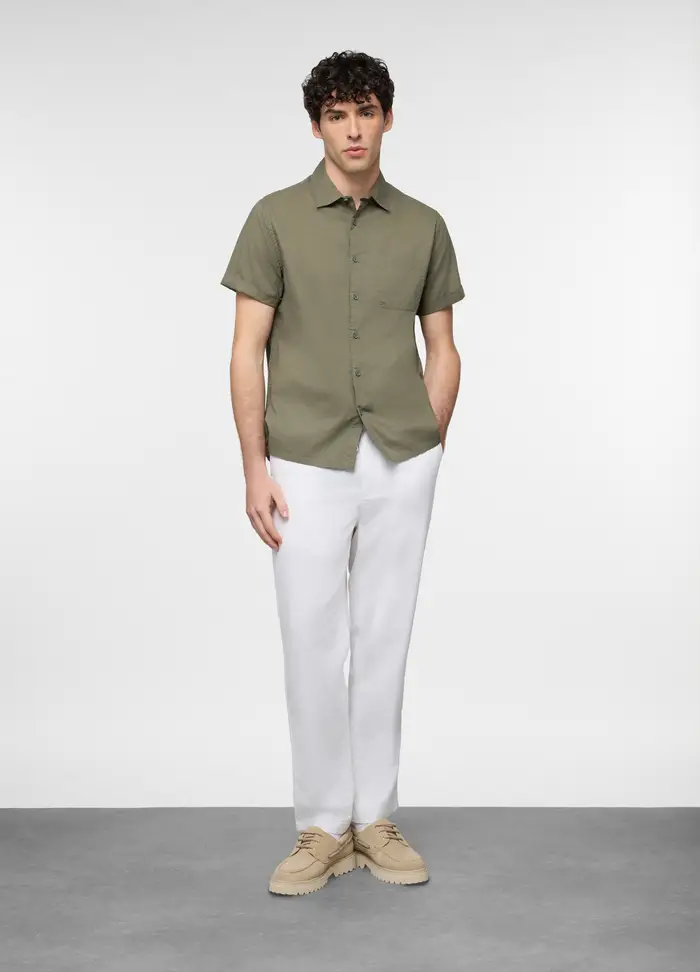 UPIM HB Pantalone Chino Relaxed Fit In Misto Lino Cotone Uomo, Bianco