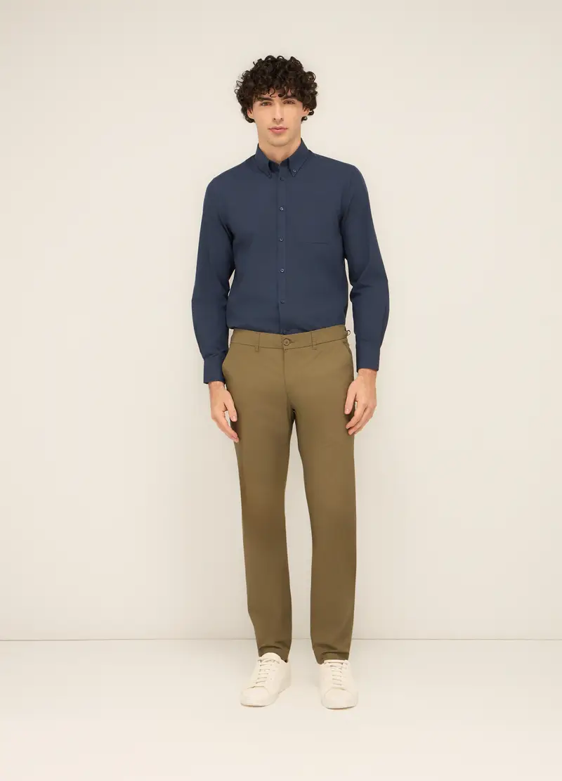 UPIM HB Pantaloni Chino In Tela Di Cotone Stretch Uomo, Marrone fango