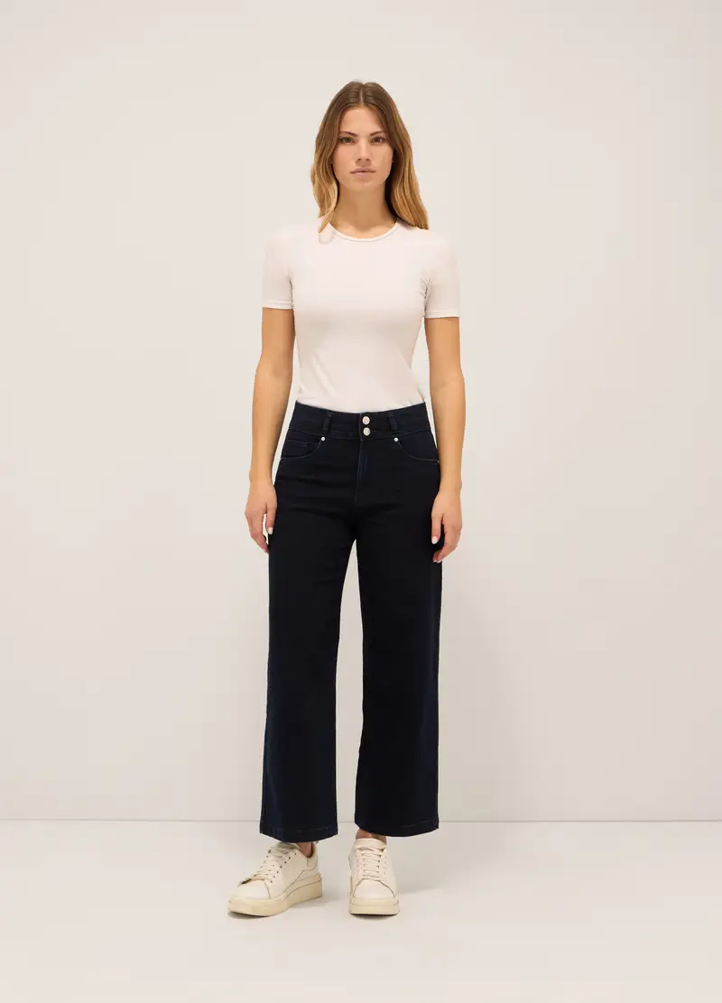 UPIM HB, Pantaloni In Denim Stretch Di Misto Cotone, Donna, Blu scuro, Taglia: 38