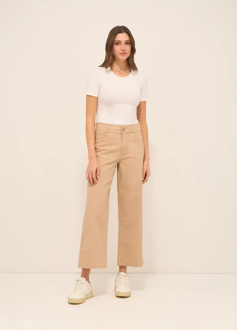UPIM HB, Pantaloni In Twill Di Cotone Stretch Donna, Beige chiaro, Taglia: 44