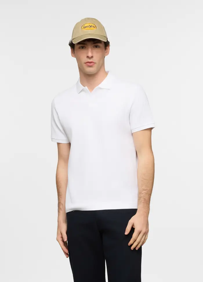 UPIM HB Polo A Maniche Corte In Cotone Con Allacciatura Seminascosta Uomo, Bianco ottico
