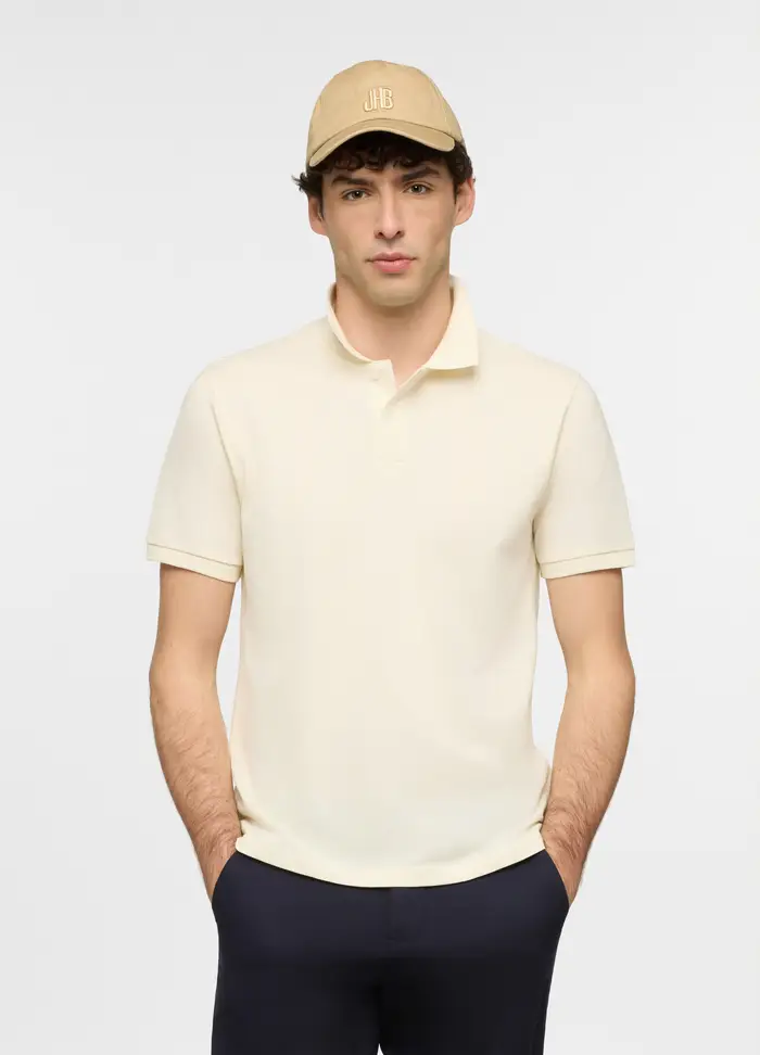 UPIM HB Polo A Maniche Corte In Piquet Di Cotone Uomo, Bianco sporco