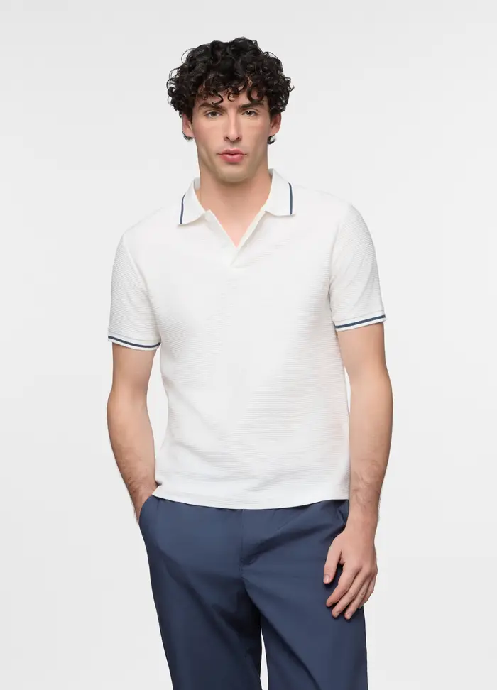 Polo In Maglia Di Cotone Uomo, Bianco