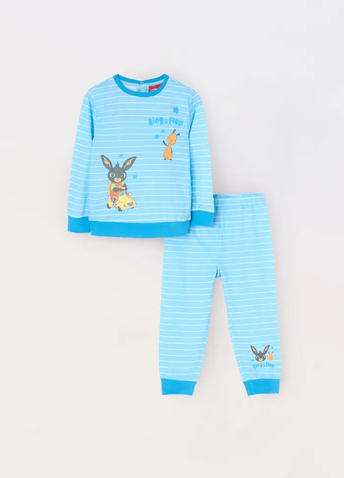 UPIM HB Set Pigiama Lungo In Jersey Di Puro Cotone Neonato, Azzurro cielo