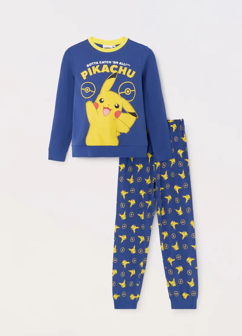 UPIM HB Set Pigiama Lungo Pokémon Bambino, Blu navy