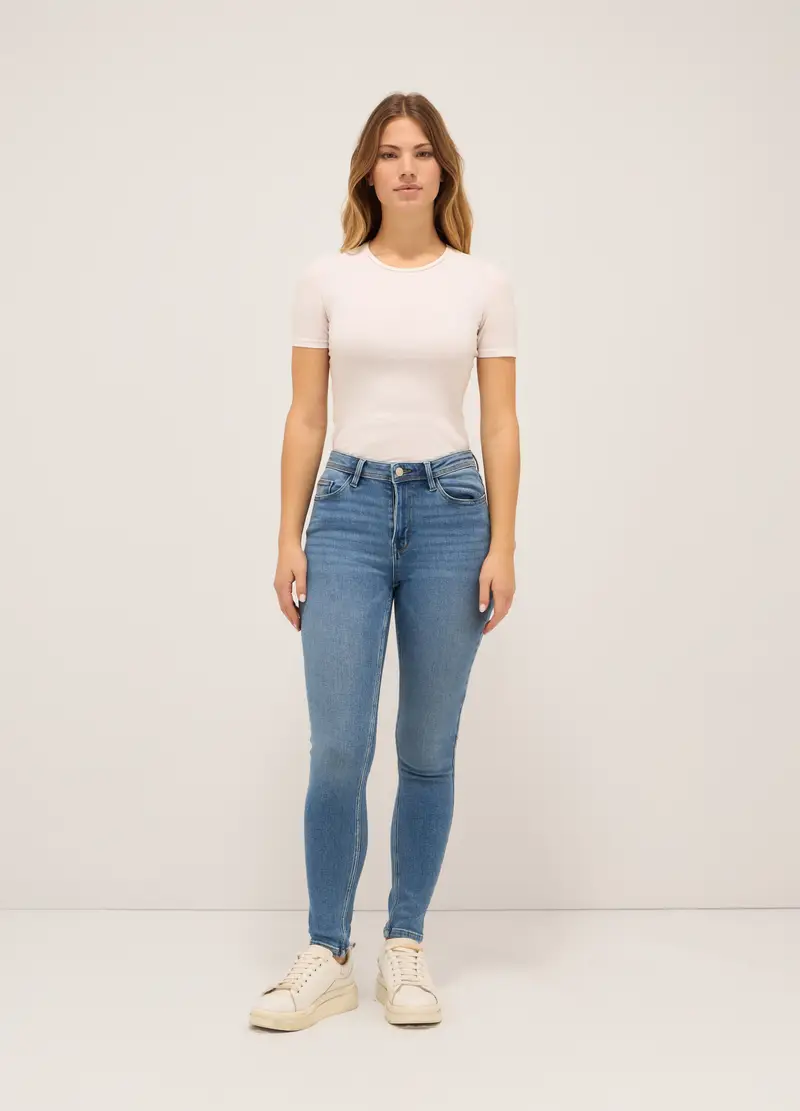 UPIM HB Treggings Stretch Denim Di Misto Cotone Donna, Blu denim