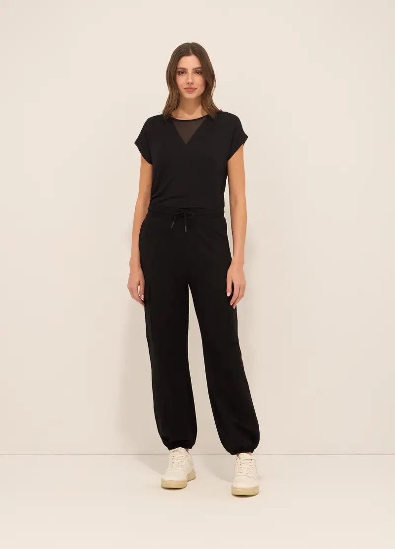 Upim Jogger Cargo In Cotone Stretch Donna, Nero