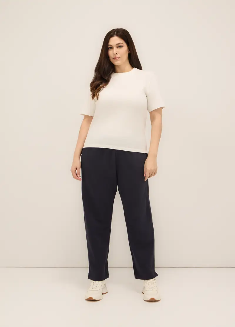 Upim Jogger In Interlock Di Misto Cotone Donna Curvy, Blu scuro