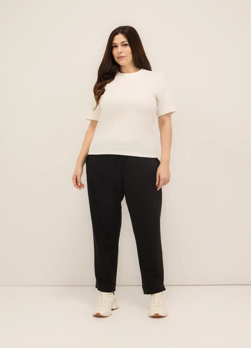 Upim Jogger In Interlock Di Misto Cotone Donna Curvy, Nero