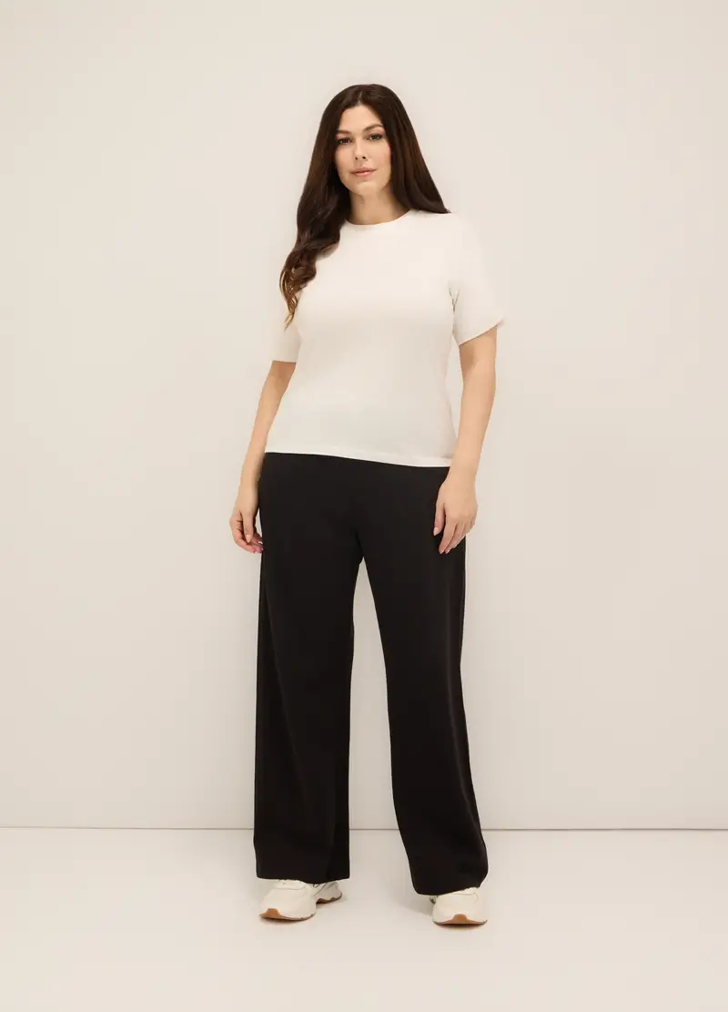 Upim Jogger In Jersey Di Puro Cotone Donna Curvy, Nero