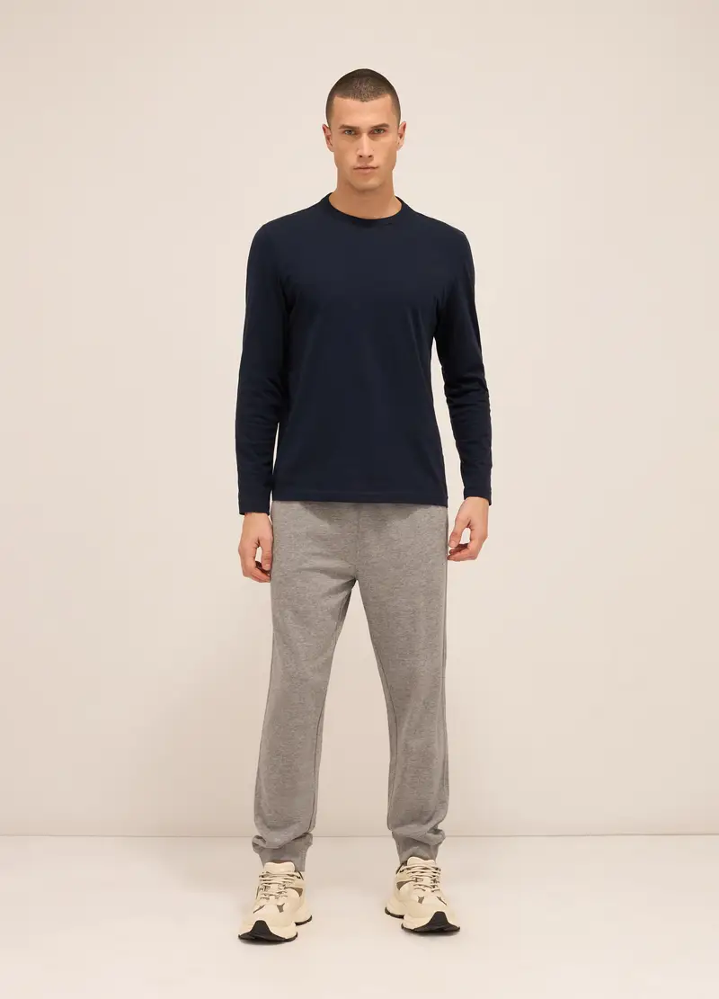 Upim, Jogger In Puro Cotone Uomo, Unisex, Grigio chiaro melange, Taglia: S