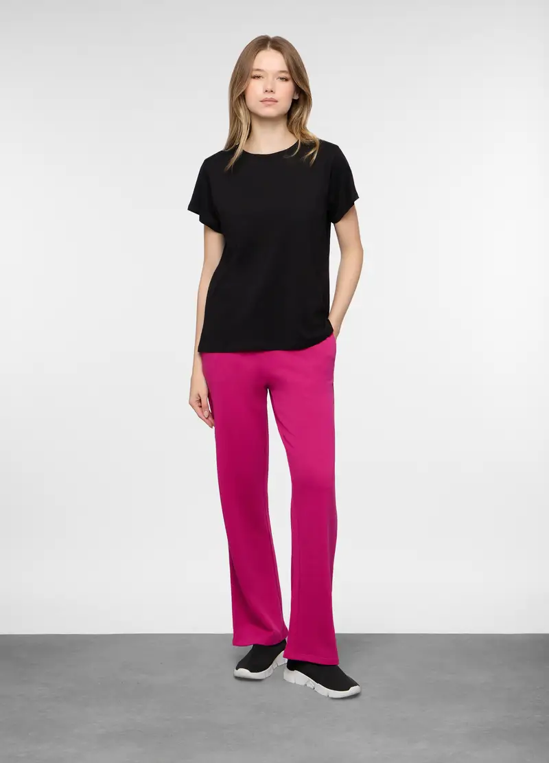 Upim Jogger Wide Leg In French Terry Stretch Donna, Rosa fuxia