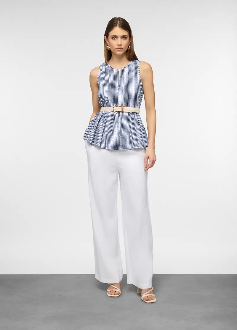 Upim Jogger Wide Leg In Misto Lino Donna, Bianco