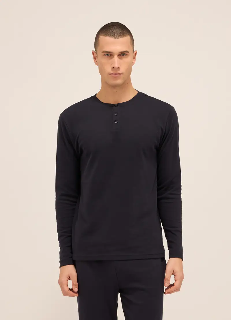 Upim Maglia Del Pigiama A Serafino In Puro Cotone Uomo, Blu scuro