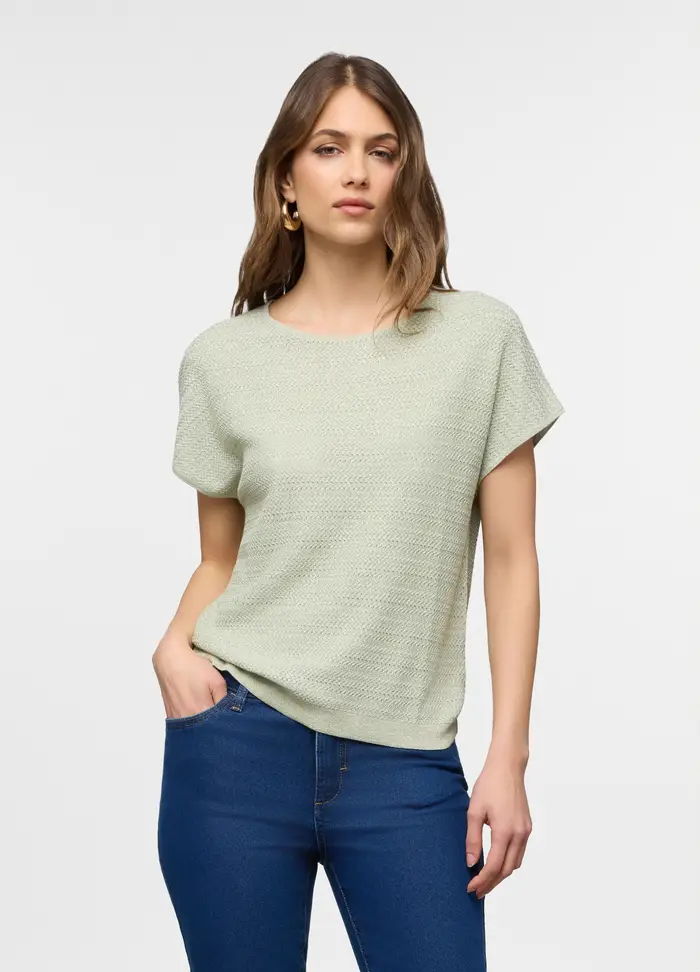 Maglia Kimono Operata Donna, Verde chiaro