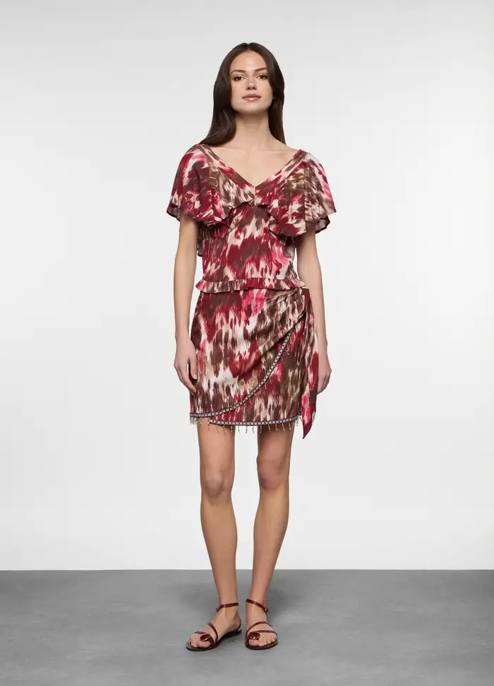 Upim Minigonna Misto Lino Donna, Rosso ciliegia