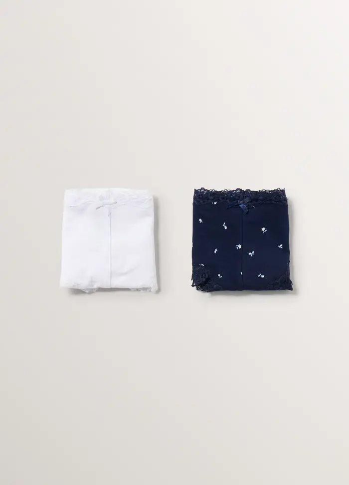 Pack 2 Slip Brasiliana Stretch Donna, Blu navy