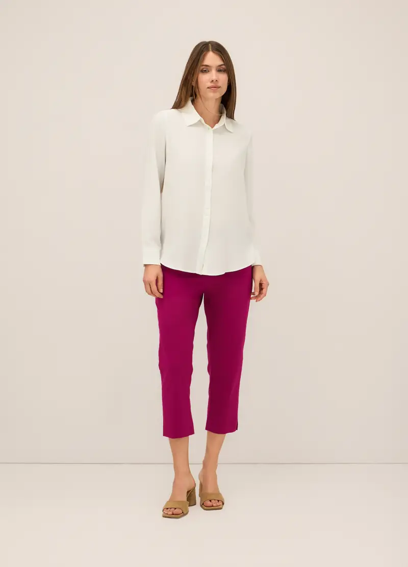 Upim Pantaloni Capri In Twill Di Cotone Stretch Donna, Rosa fuxia