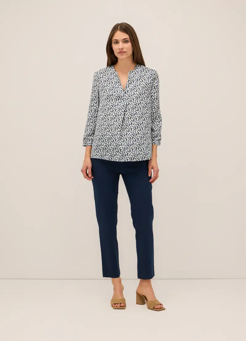 Upim Pantaloni Chino In Twill Di Cotone Stretch Donna, Blu Bluette