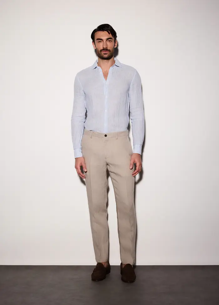 Upim Pantaloni Chino Slim Fit In Lino Uomo, Beige