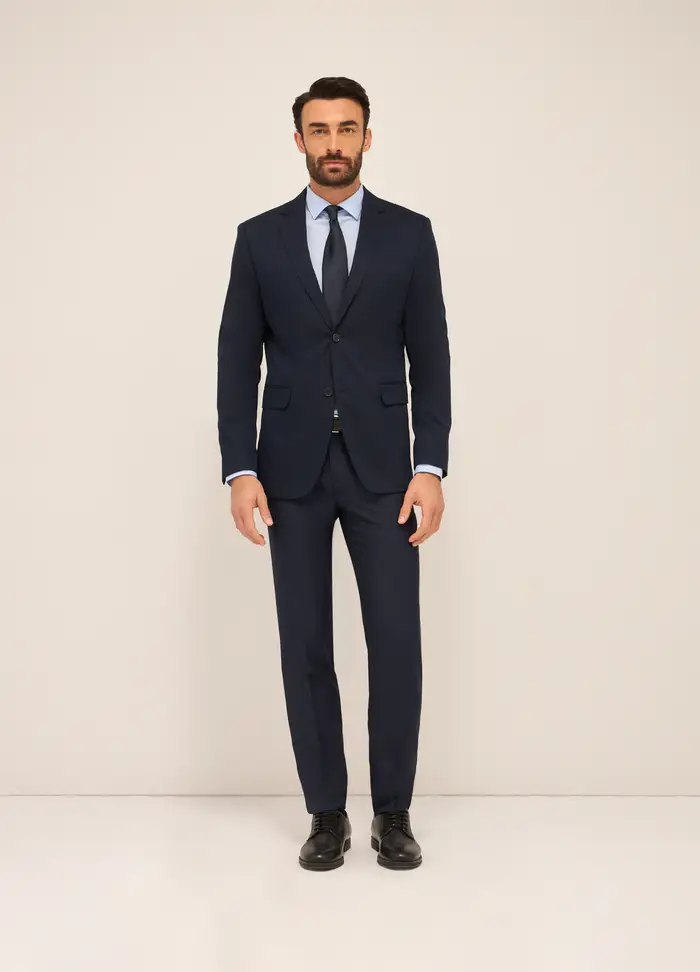 Upim Pantaloni Classici Regular Fit Uomo, Blu scuro