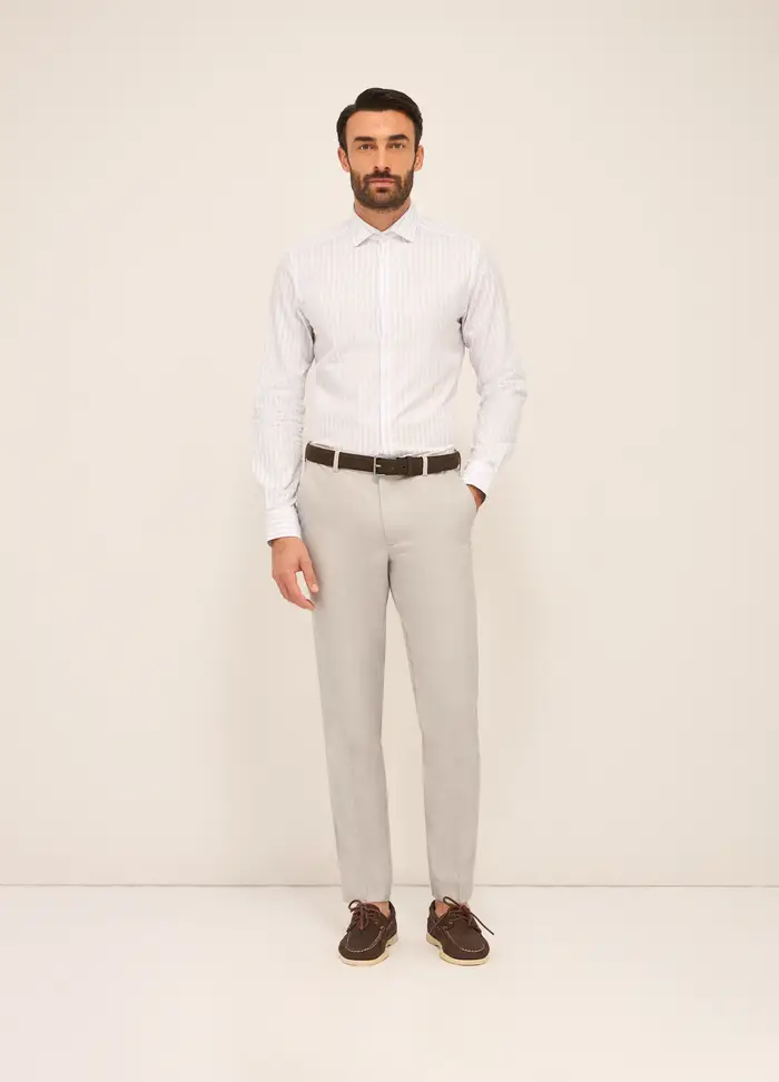 Pantaloni Classici Regular Fit Uomo, Grigio cenere