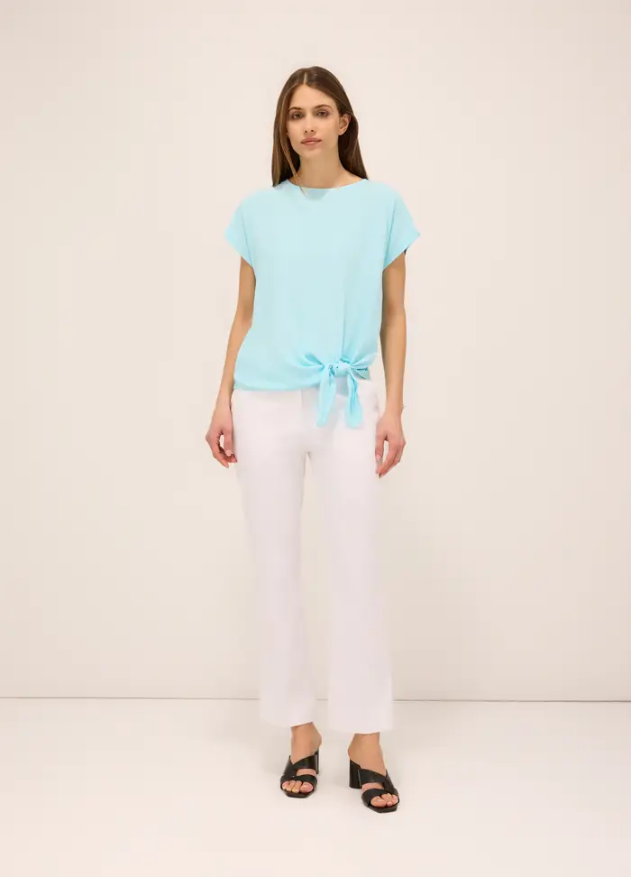 Pantaloni Cotone Stretch Donna, Bianco gesso