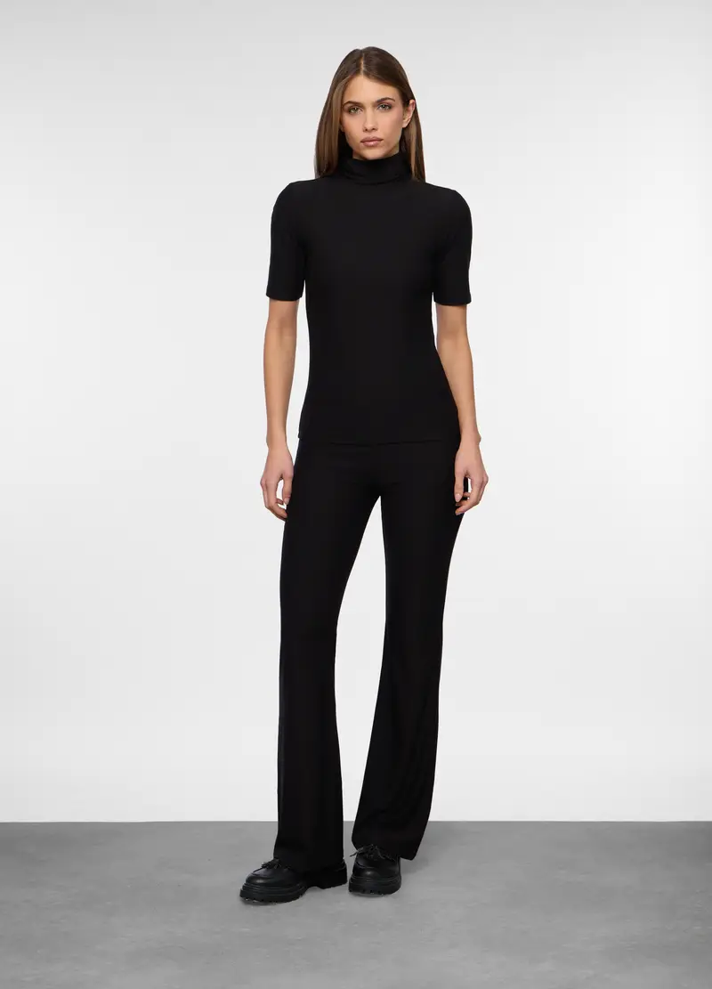 Upim Pantaloni Flare Fit Stretch Donna, Nero