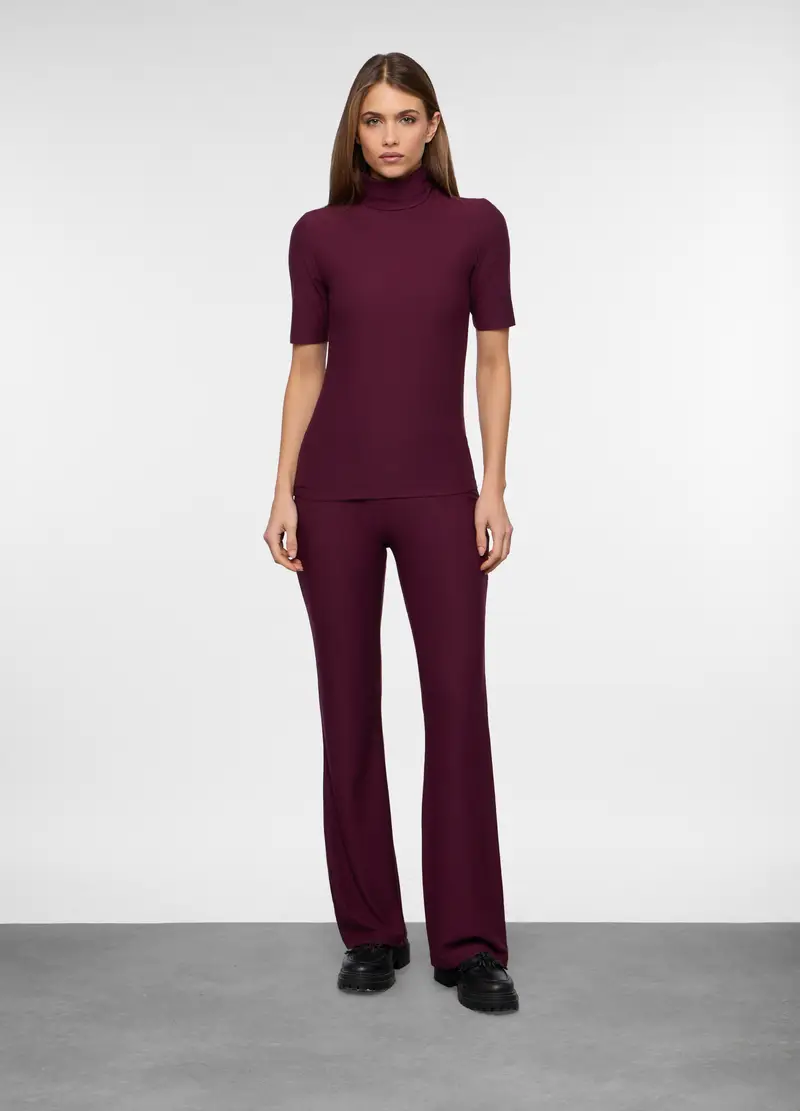 Upim Pantaloni Flare Fit Stretch Donna, Rosso bordeaux