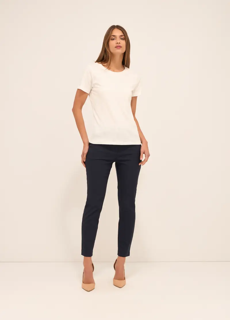 Upim Pantaloni In Misto Cotone Stretch Donna, Blu navy
