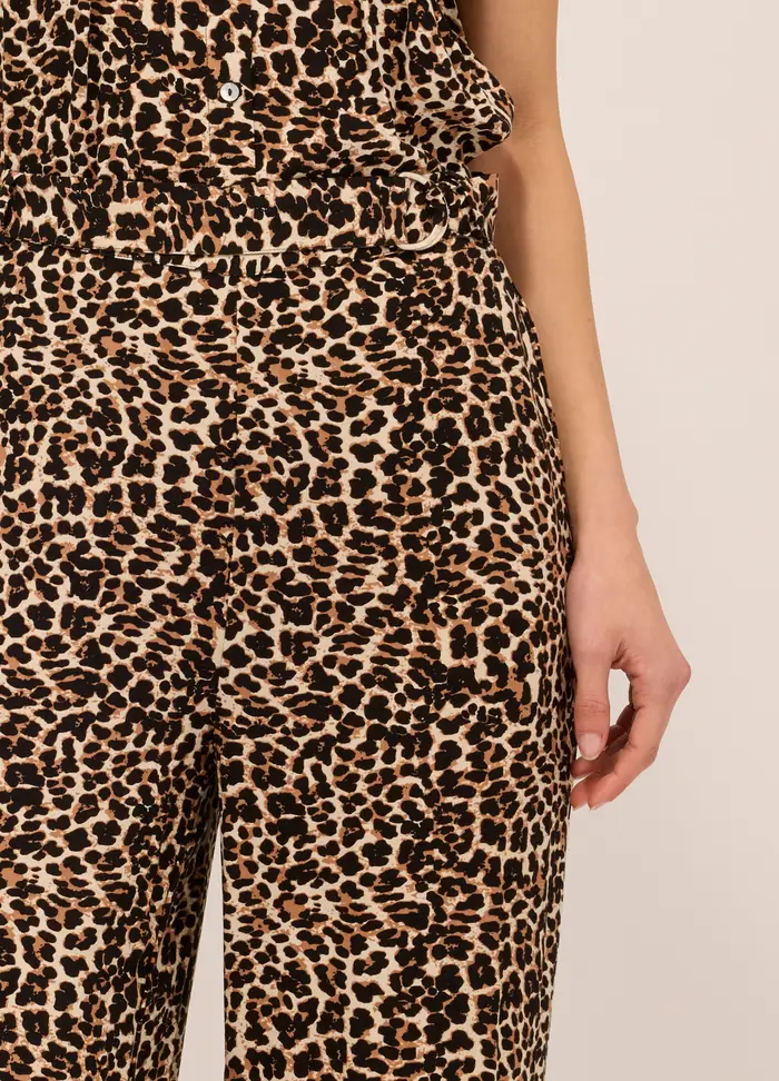 Pantaloni In Pura Viscosa Donna, Marrone beige