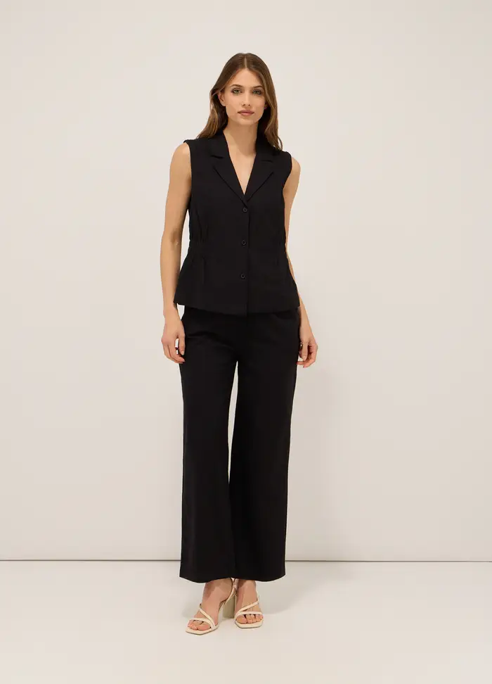 Pantaloni In Puro Cotone Donna, Nero
