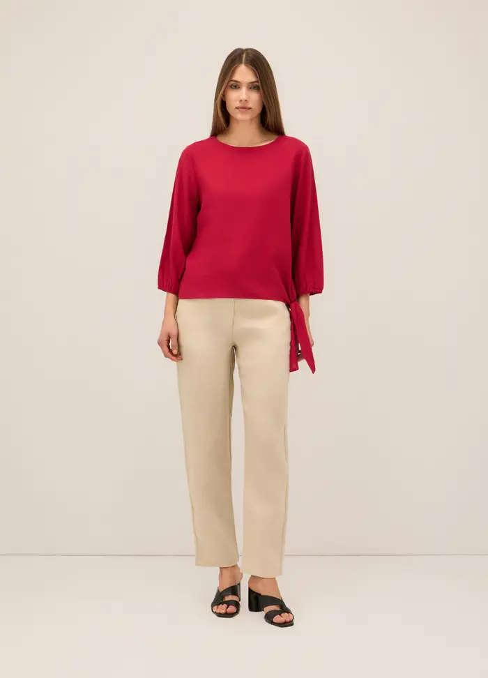 Pantaloni In Puro Lino Donna, Beige chiaro