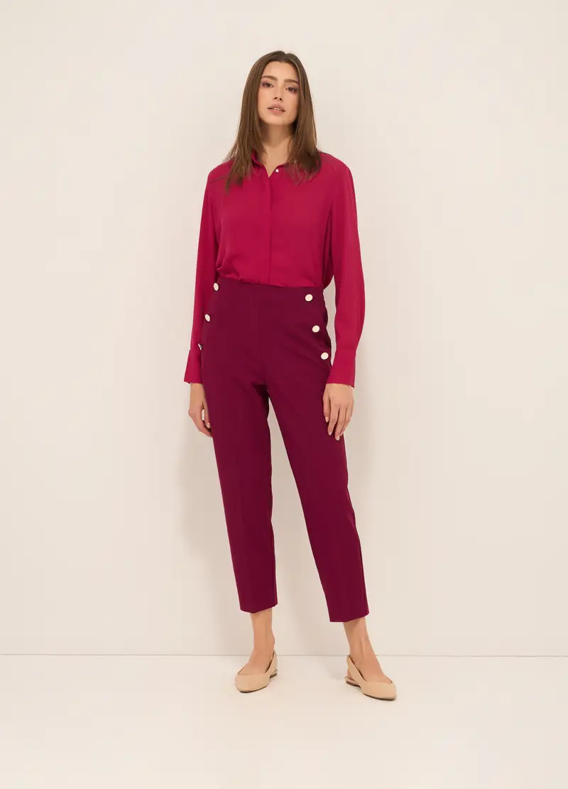 Upim Pantaloni In Tessuto Stretch Donna, Rosso ciliegia