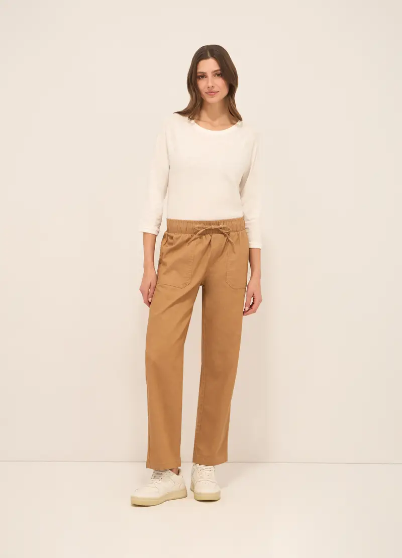 Upim Pantaloni Misto Cotone Donna, Beige scuro
