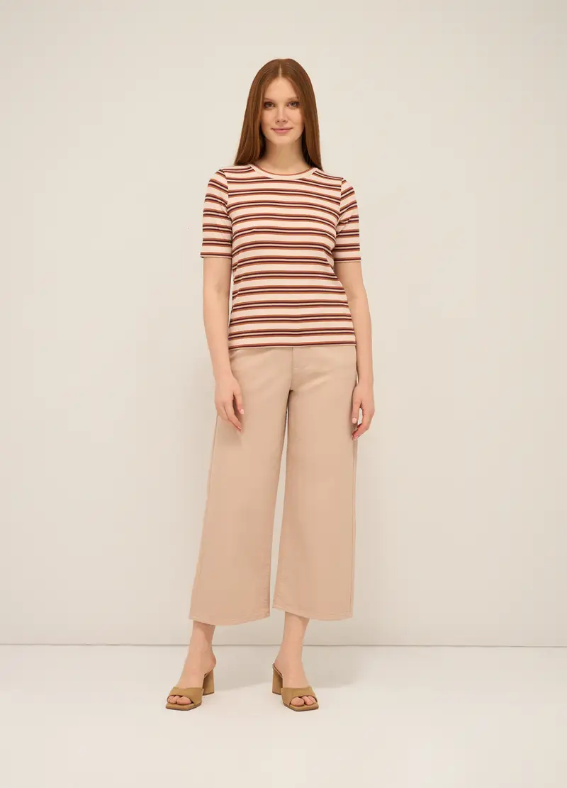 Upim Pantaloni Wide Leg In Denim Di Puro Cotone Donna, Rosa polveroso