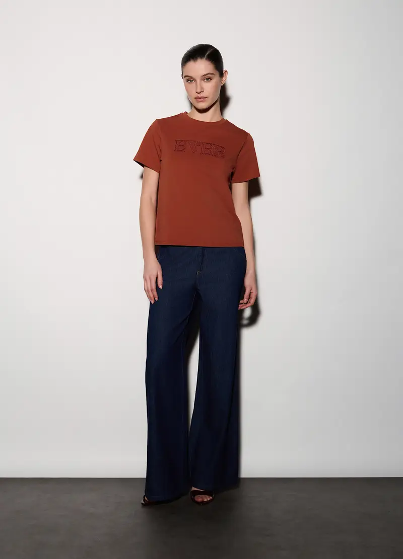 Upim Pantaloni Wide Leg In Denim Donna, Unisex, Blu scuro