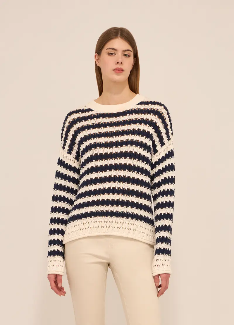 Upim Pullover Tricot Misto Cotone Donna, Blu navy