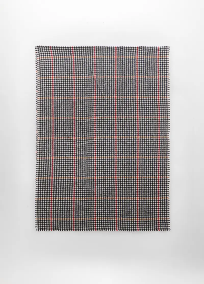 Sciarpa Jacquard Misto Viscosa Donna, Nero/Bianco