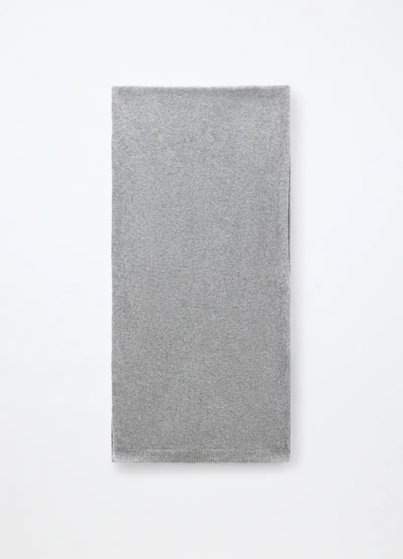 Sciarpa Tricot Misto Lana Donna, Grigio chiaro